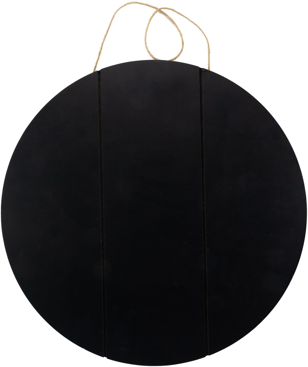 Cousin DIY Shiplap Style Sign W/Natural String Hanger 15.75"- Round, Black